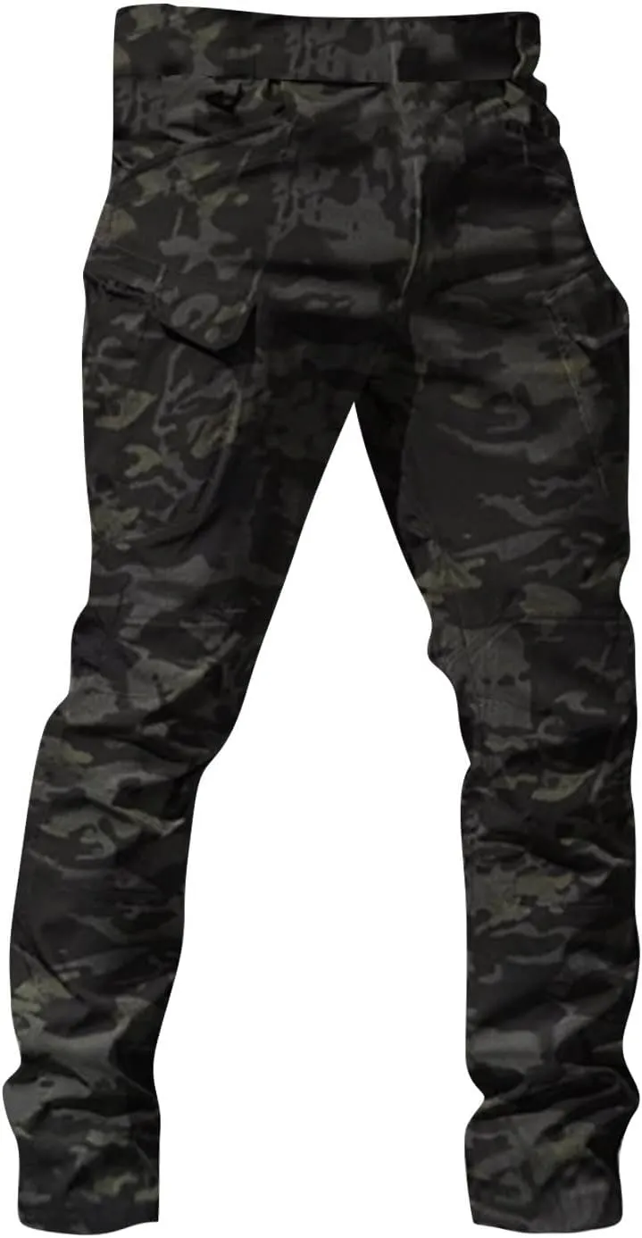 Mens Cargo Pants Relaxed Fit Stretch Construction Work Pants Outdoor Lightweight Ripstop Tactical Pants Hiking Pants