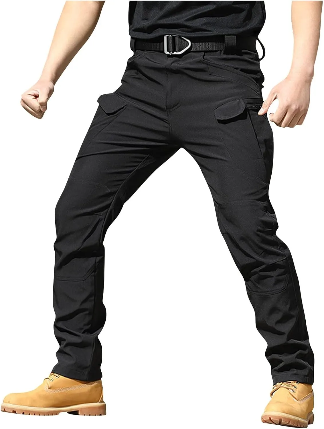 Mens Cargo Pants Relaxed Fit Stretch Construction Work Pants Outdoor Lightweight Ripstop Tactical Pants Hiking Pants