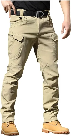 Mens Cargo Pants Relaxed Fit Stretch Construction Work Pants Outdoor Lightweight Ripstop Tactical Pants Hiking Pants