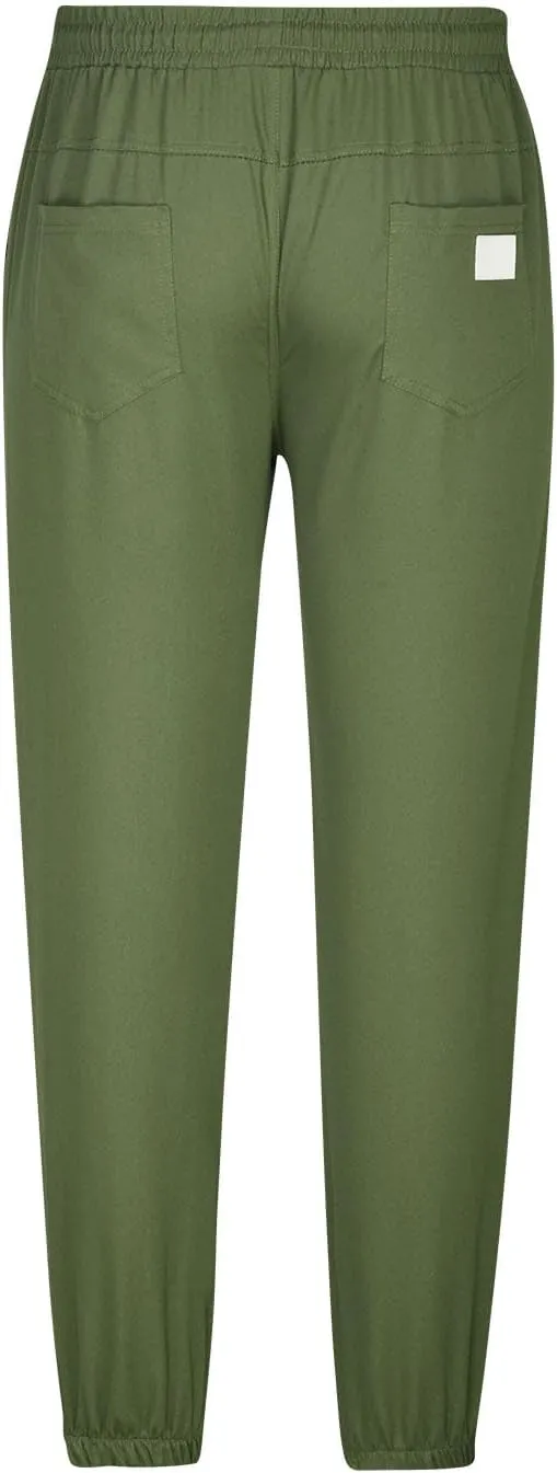 Mens Casual Pants Elastic Waist Loose Fit Cinch Bottom Trousers Plus Size Stretch Drawstring Active Pants with Pocket