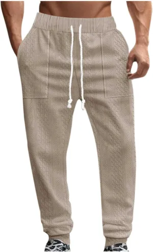 Mens Casual Pants Tapered Pants Baggy Drawstring Elastic Waist Sweatpants Soft Breathable Bottoms Lightweight Joggers