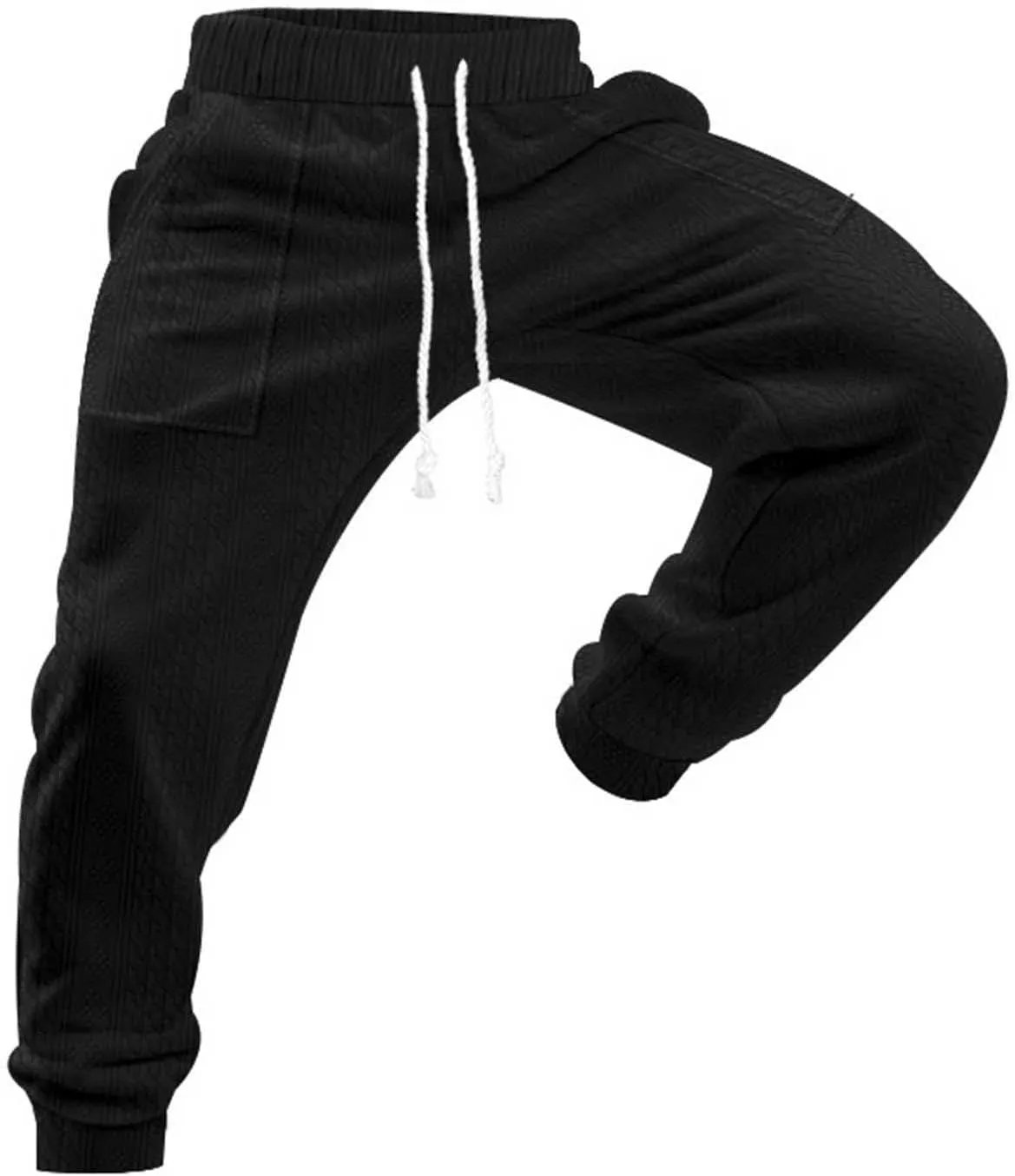 Mens Casual Pants Tapered Pants Baggy Drawstring Elastic Waist Sweatpants Soft Breathable Bottoms Lightweight Joggers