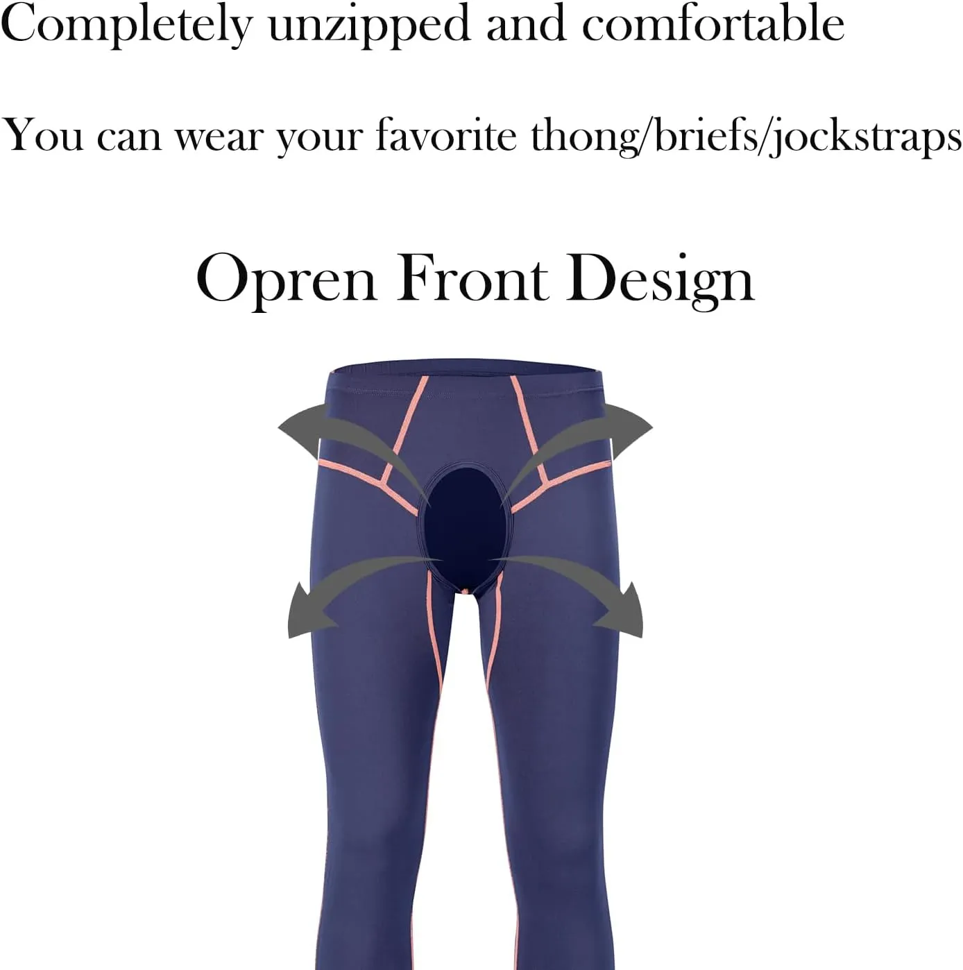 Mens Compression Pants Base Layer Athletic Leggings Tights Cool Dry Front Opening Workout Sports Gym Running Yoga Pant