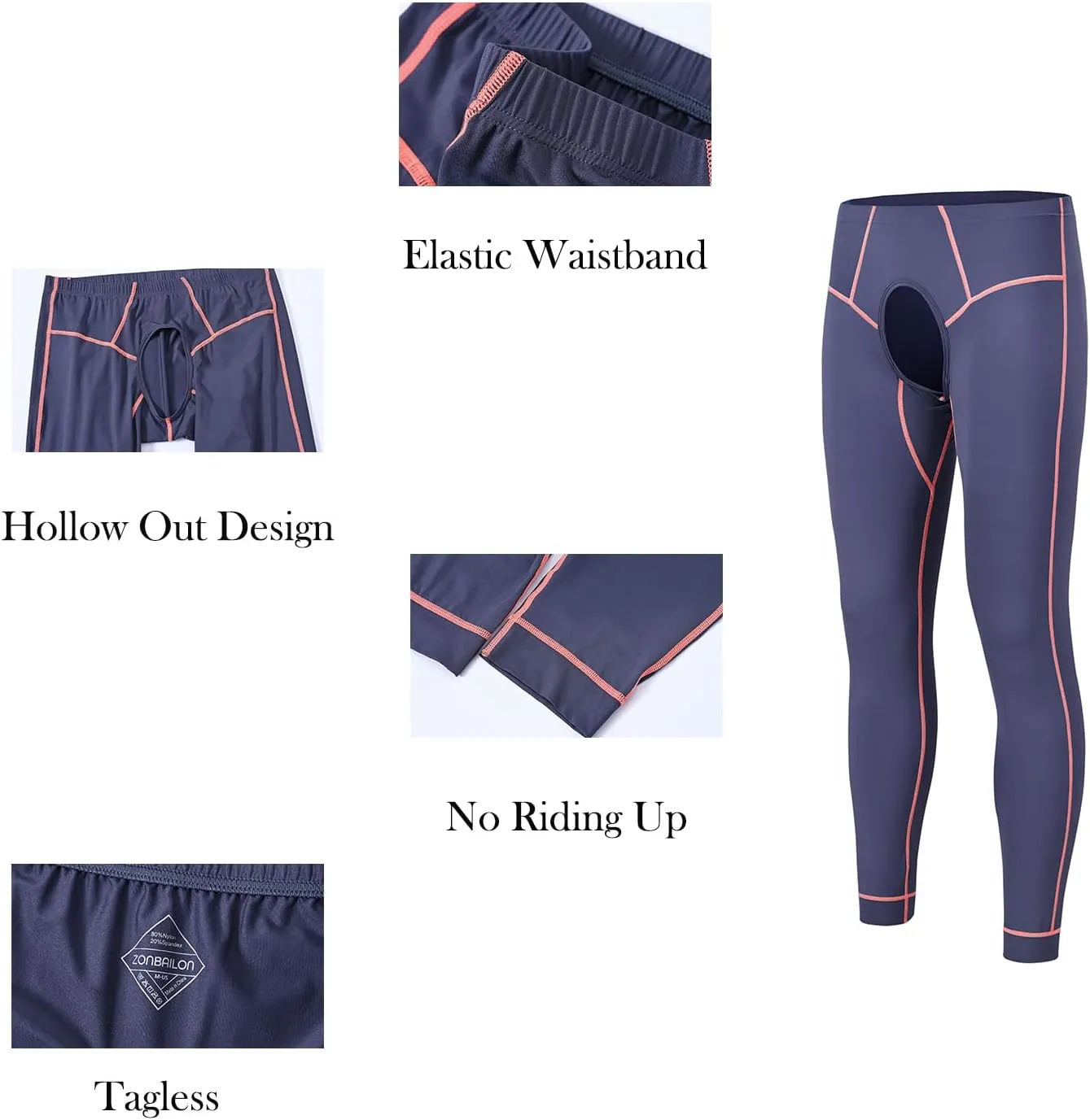 Mens Compression Pants Base Layer Athletic Leggings Tights Cool Dry Front Opening Workout Sports Gym Running Yoga Pant