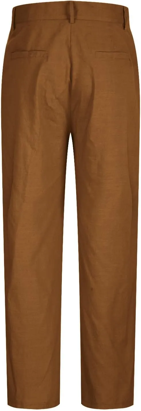 Men's Dress Pants Stretch Classic Fit Suit Pants Casual Pleated Front Dress Pants Straight Fit Pants