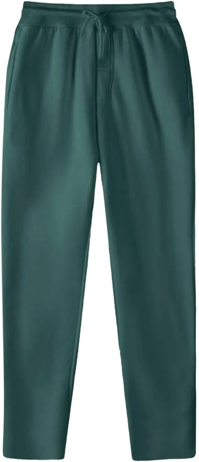 Men's Fleece Cargo Sweatpants Solid Color Joggers Lounge Relaxed Fit Overalls Business Trousers with Pocket