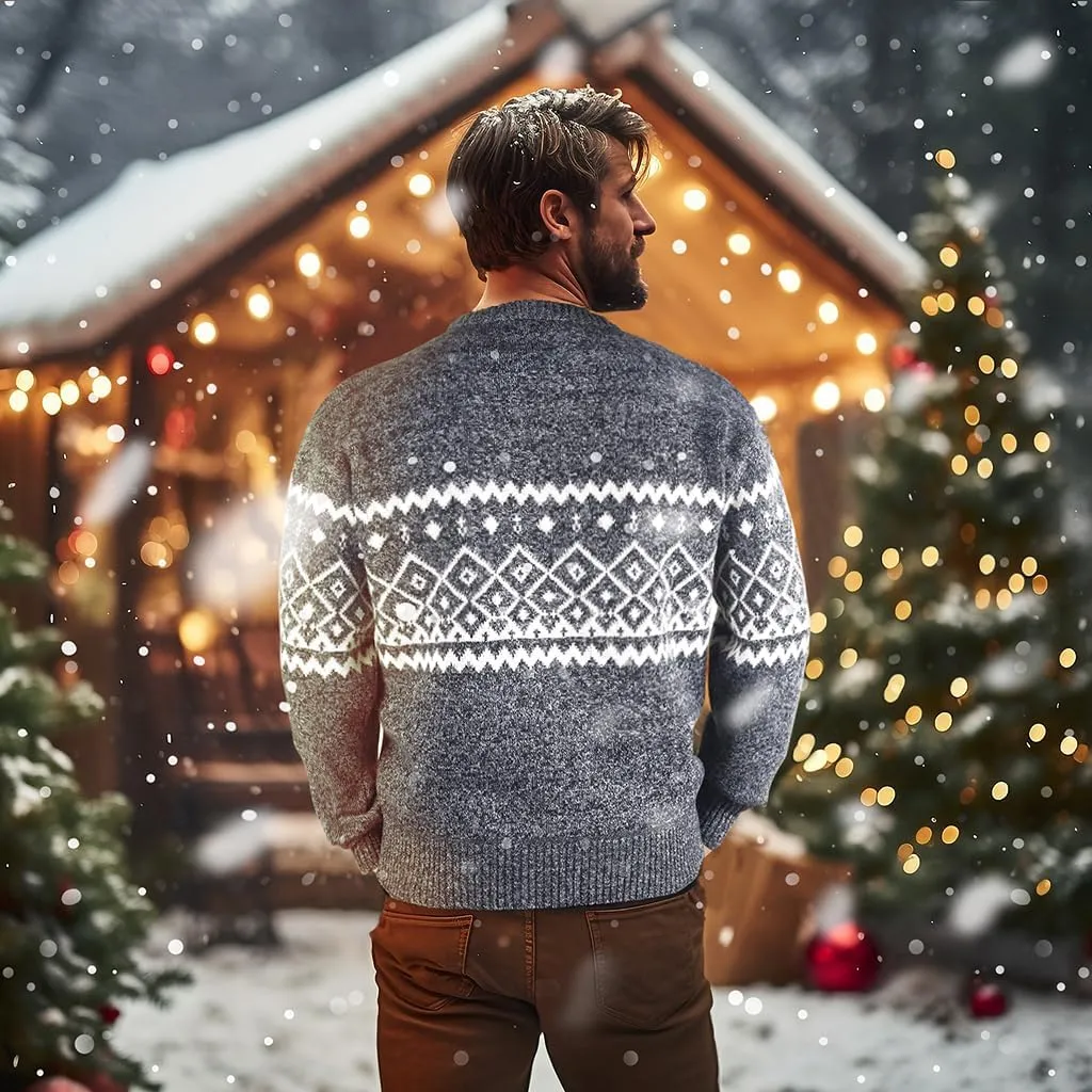 Mens Fleece Pullovers Sweaters Vintage Funny Aesthetic Sweater Ugly Christmas Jumper