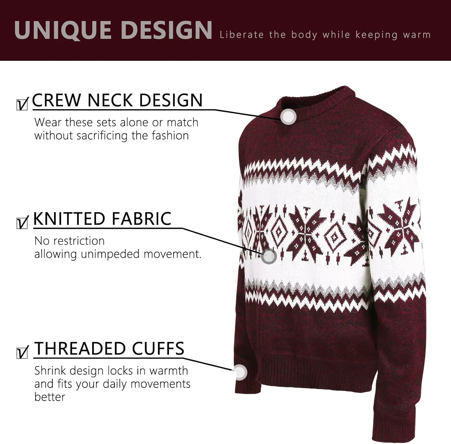 Mens Fleece Pullovers Sweaters Vintage Funny Aesthetic Sweater Ugly Christmas Jumper