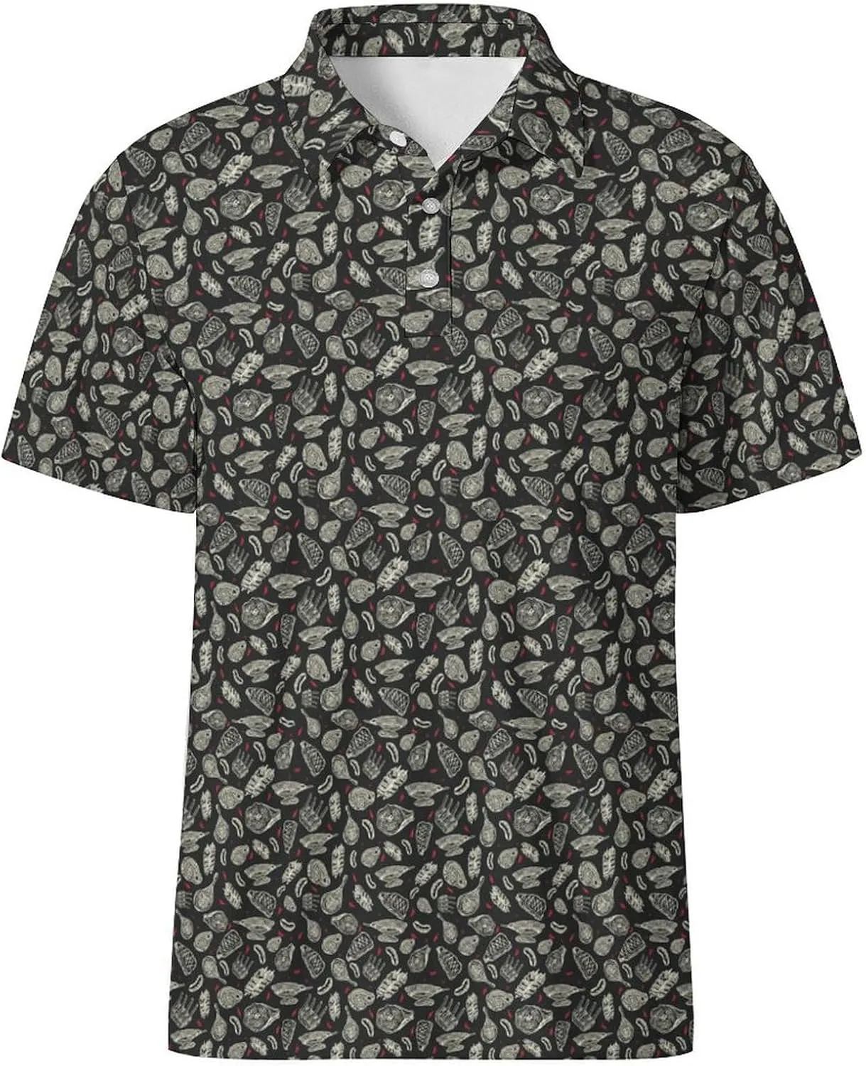 Men's Golf Shirts Moisture Wicking Quick Dry Performance Golf Polo Shirts for Men Fashion Print Short Sleeve Polo Shirts