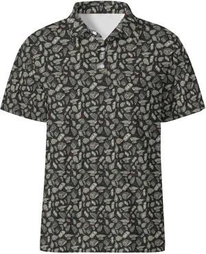 Men's Golf Shirts Moisture Wicking Quick Dry Performance Golf Polo Shirts for Men Fashion Print Short Sleeve Polo Shirts