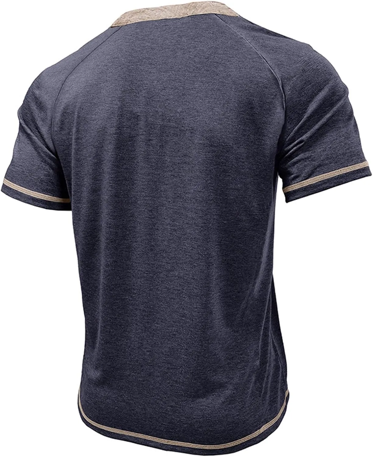 Mens Henley Shirts Short Sleeve Casual Button T-Shirts Basic Cotton Tee Shirts Summer Moisture Wicking Lightweight Tee Tops
