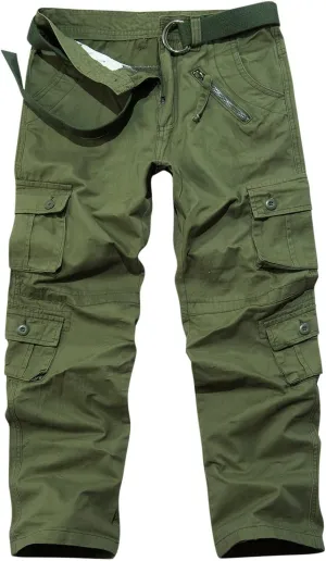 Mens Hiking Pants Outdoor Mens Cargo Pants Casual Lightweight Joggers Work Pants Multi-Pocket Military Pants