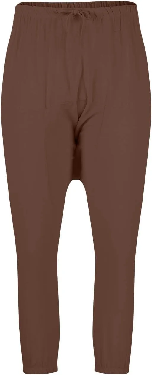 Men's Linen Pants Casual Pants Relaxed-Fit Beach Pants Summer Trousers Drawstring Elastic Waist Pants