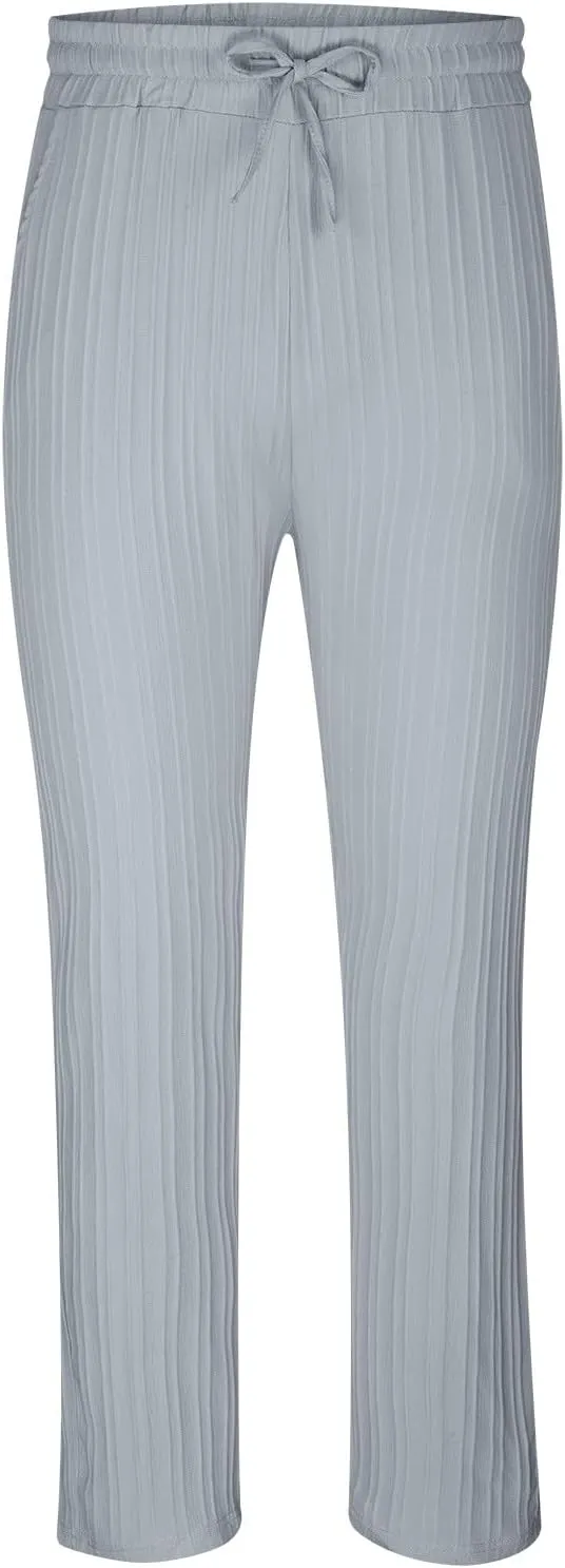 Men's Linen Pants Casual Pants Relaxed-Fit Beach Trousers Summer Yoga Pants Drawstring Elastic Waist Pants