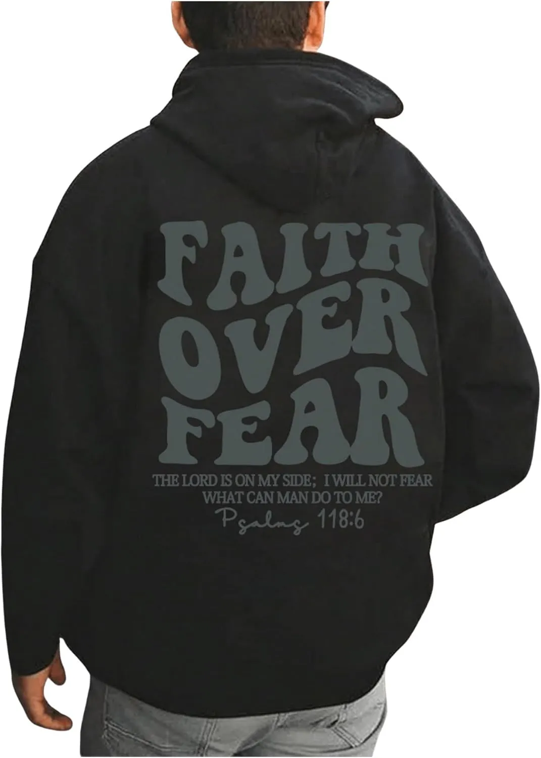 Men's Oversized Graphic Letter Hoodie Long Sleeve Drawstring Hooded Sweatshirts Pullovers
