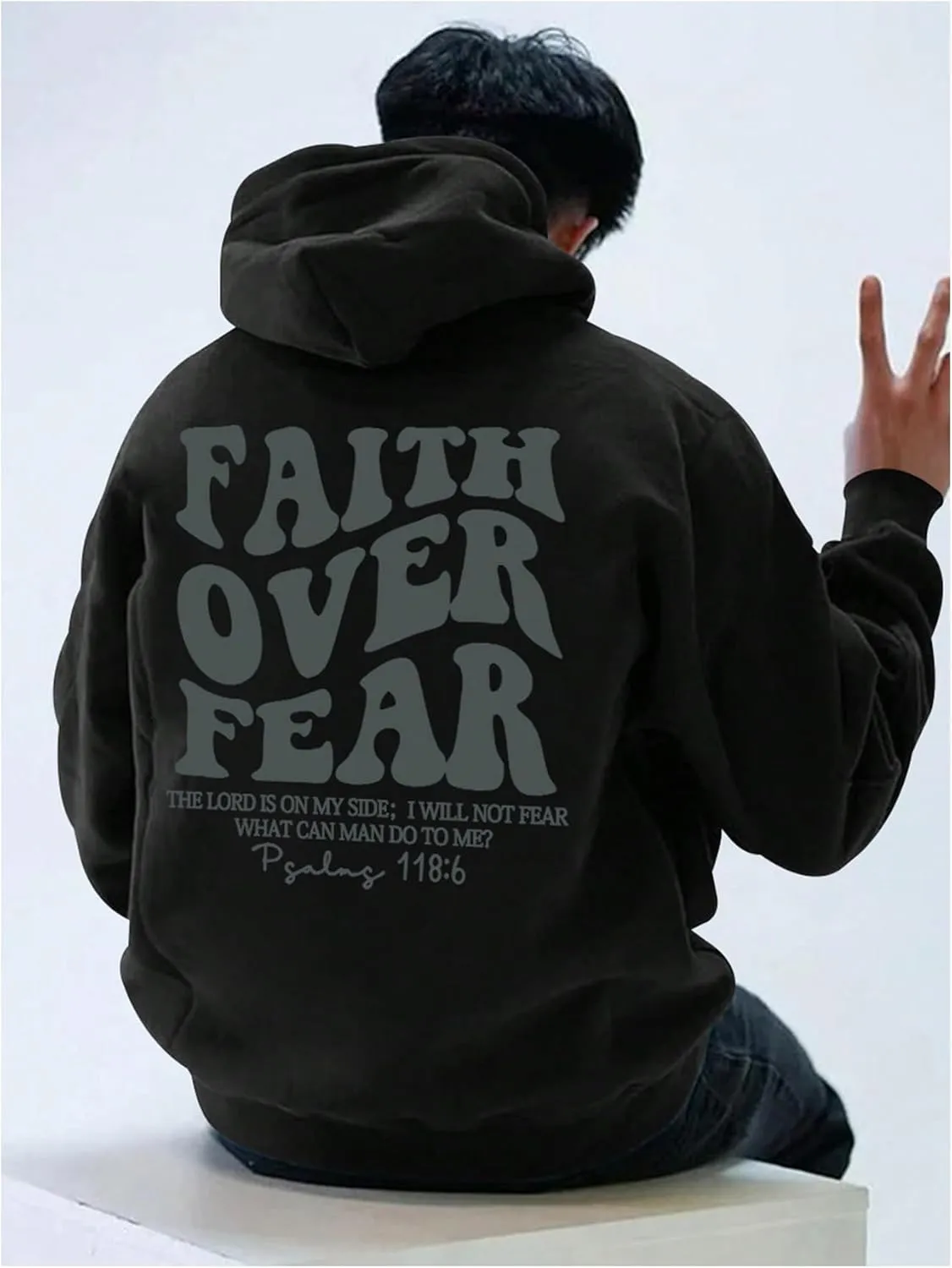 Men's Oversized Graphic Letter Hoodie Long Sleeve Drawstring Hooded Sweatshirts Pullovers