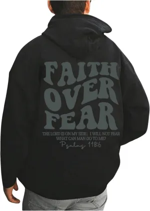 Men's Oversized Graphic Letter Hoodie Long Sleeve Drawstring Hooded Sweatshirts Pullovers