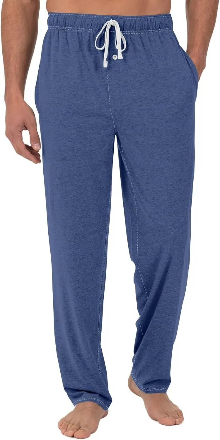 Mens Pajama Pants, Soft Cotton Sleep Lounge Pants Solid Plaid Comfort Soft Sleep Pant with Pockets and Drawstring