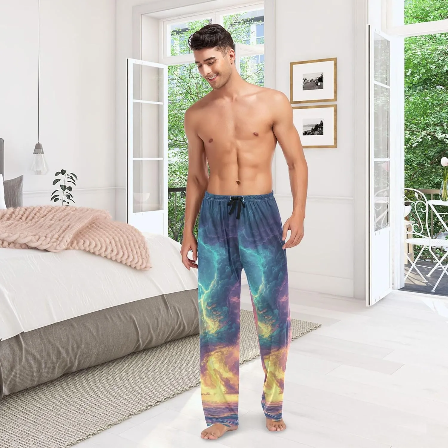Mens Pajama Pants Soft Cozy Comfortable Pajama Bottoms Fashion lounge Pants