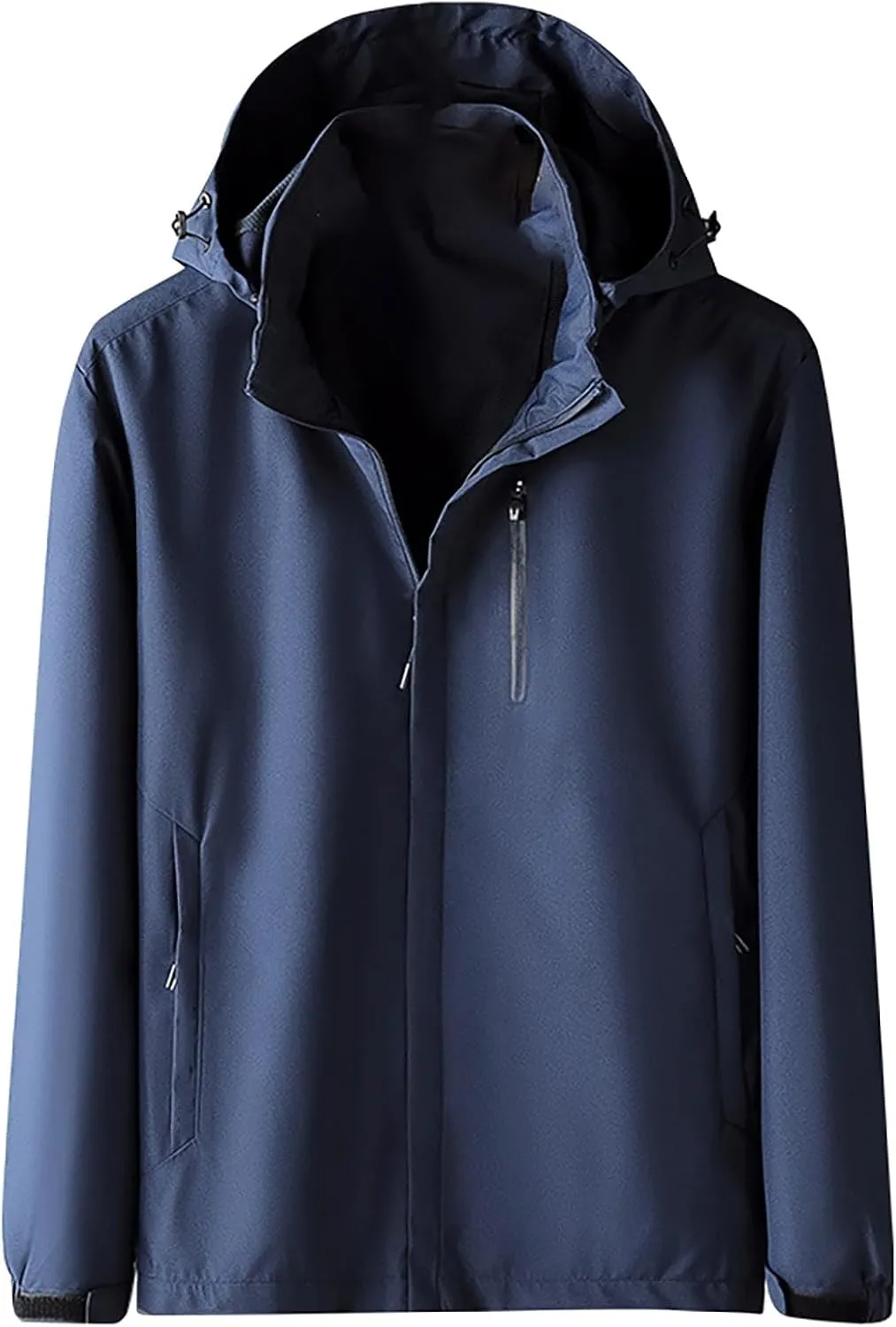 Mens Rain Jacket Outdoor Hooded Lightweight Cycling Raincoat Windbreaker Long Jacket Casual Windproof Overcoats