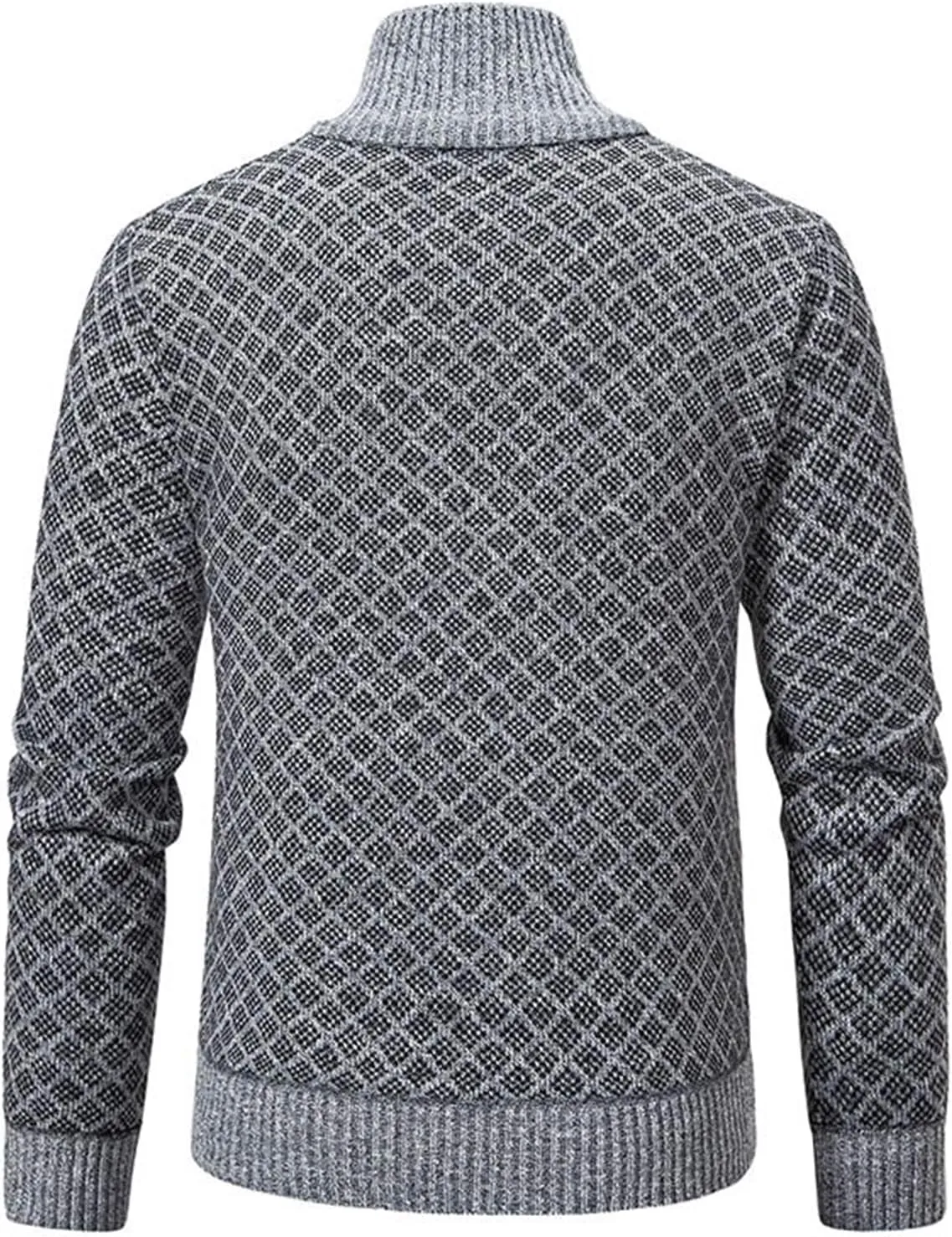 Men's Slim Fit Dressy Sweaters Full Zip Mock Collar Casual Knitted Cardigan with Pockets