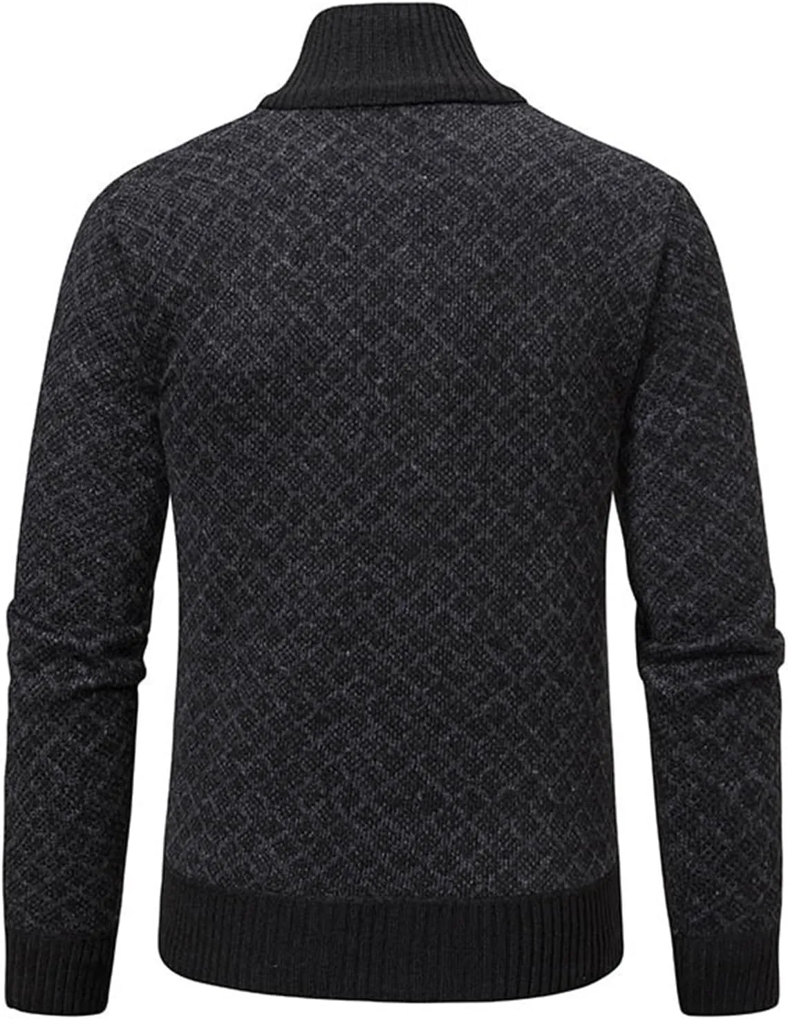 Men's Slim Fit Dressy Sweaters Full Zip Mock Collar Casual Knitted Cardigan with Pockets