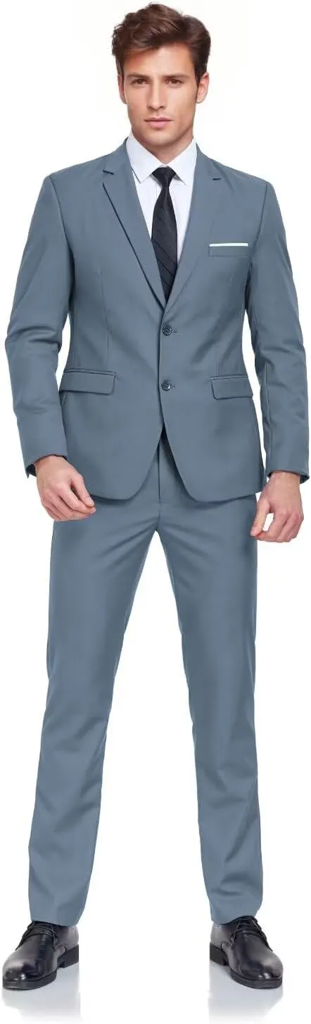 Mens Suits 2 Piece Prom Homecoming Outfit Slim Fit for Men Wedding Suit Blazer Jacket Pants Tie Set