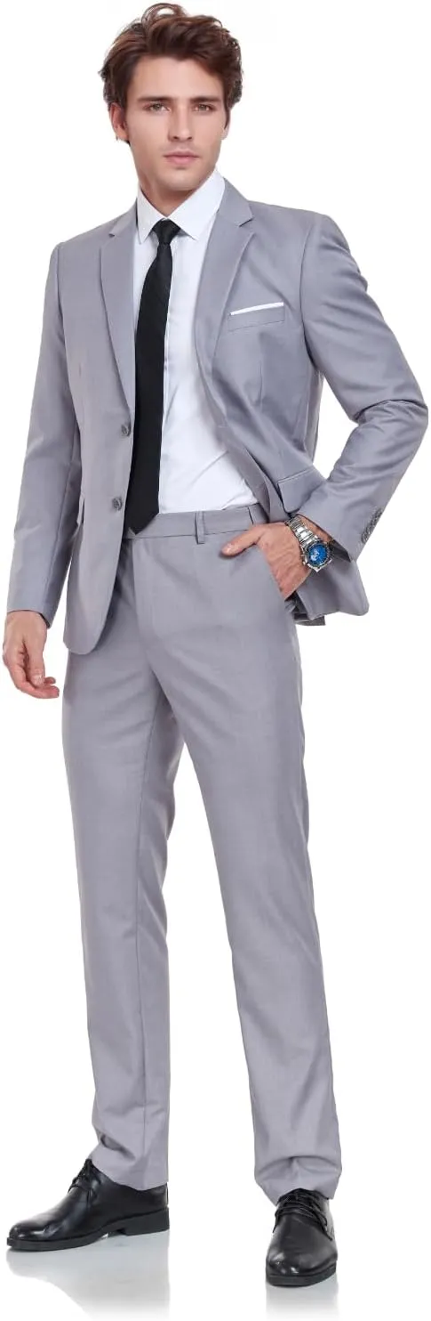Mens Suits 2 Piece Prom Homecoming Outfit Slim Fit for Men Wedding Suit Blazer Jacket Pants Tie Set