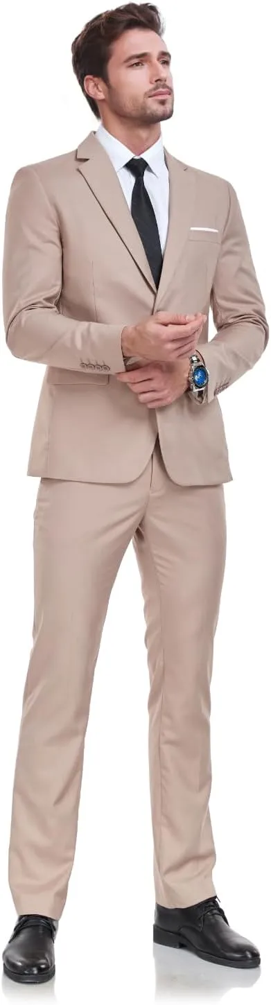 Mens Suits 2 Piece Prom Homecoming Outfit Slim Fit for Men Wedding Suit Blazer Jacket Pants Tie Set