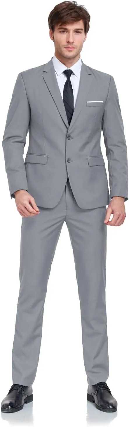 Mens Suits 2 Piece Prom Homecoming Outfit Slim Fit for Men Wedding Suit Blazer Jacket Pants Tie Set
