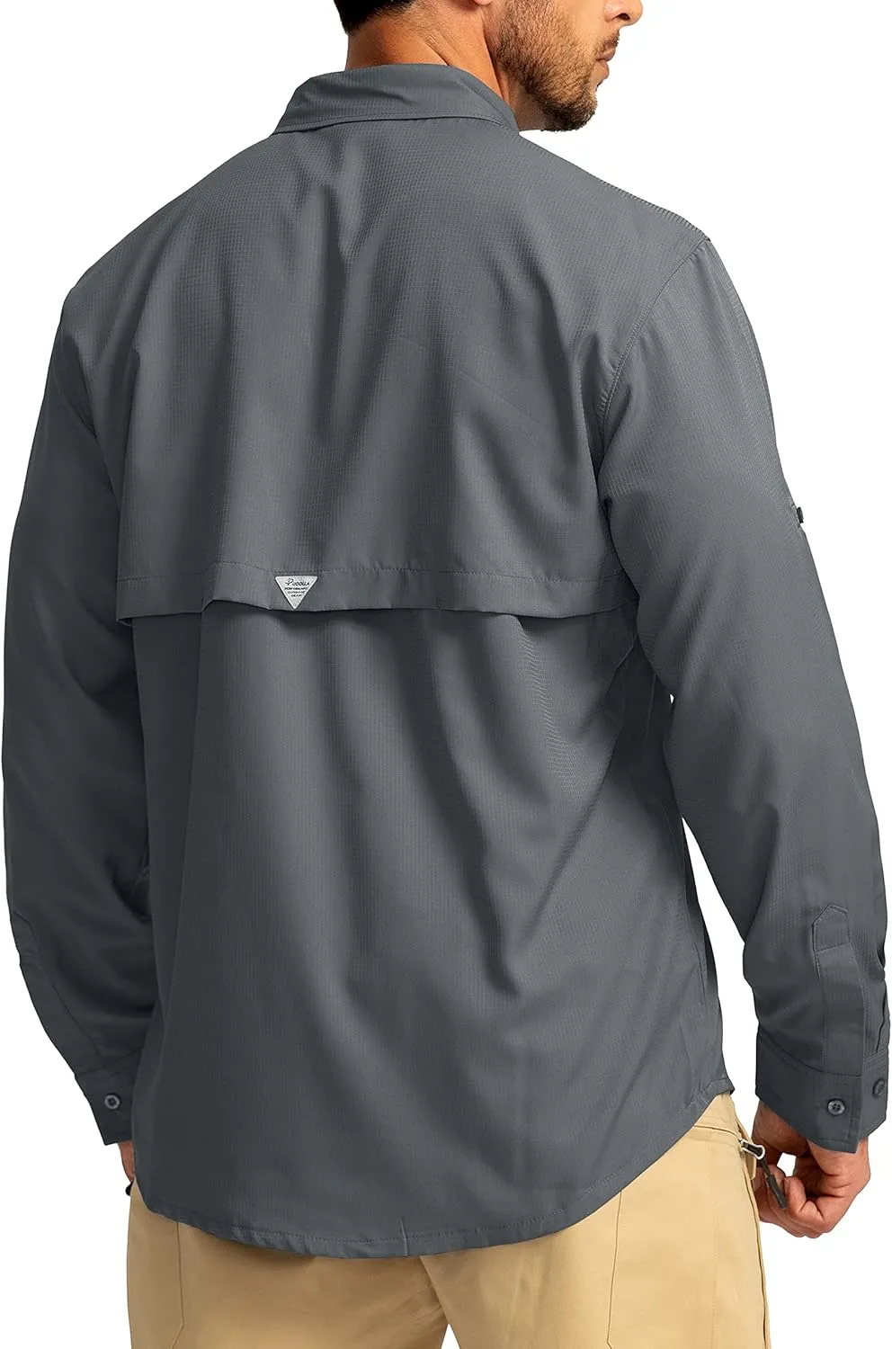 Men's Sun Protection Fishing Shirts Long Sleeve Travel Work Shirts for Men UPF50  Button Down Shirts with Zipper Pockets
