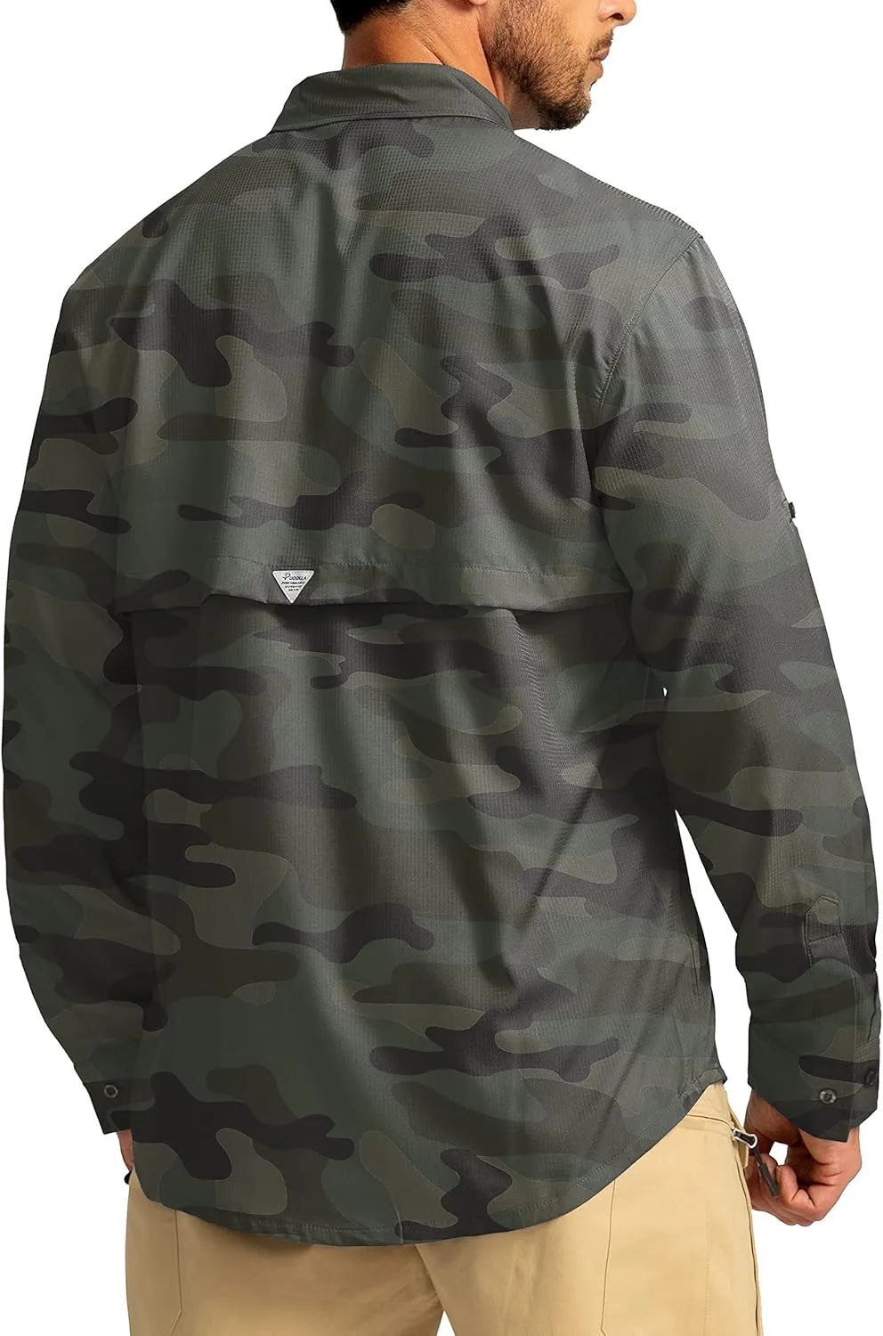 Men's Sun Protection Fishing Shirts Long Sleeve Travel Work Shirts for Men UPF50  Button Down Shirts with Zipper Pockets