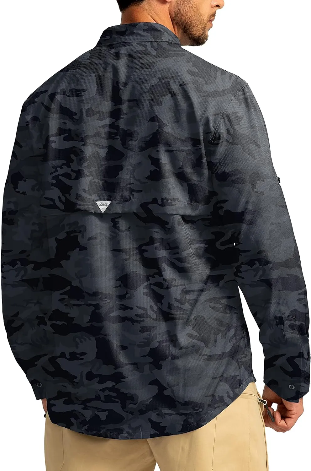 Men's Sun Protection Fishing Shirts Long Sleeve Travel Work Shirts for Men UPF50  Button Down Shirts with Zipper Pockets