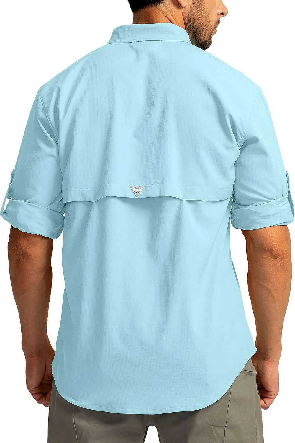 Men's Sun Protection Fishing Shirts Long Sleeve Travel Work Shirts for Men UPF50  Button Down Shirts with Zipper Pockets