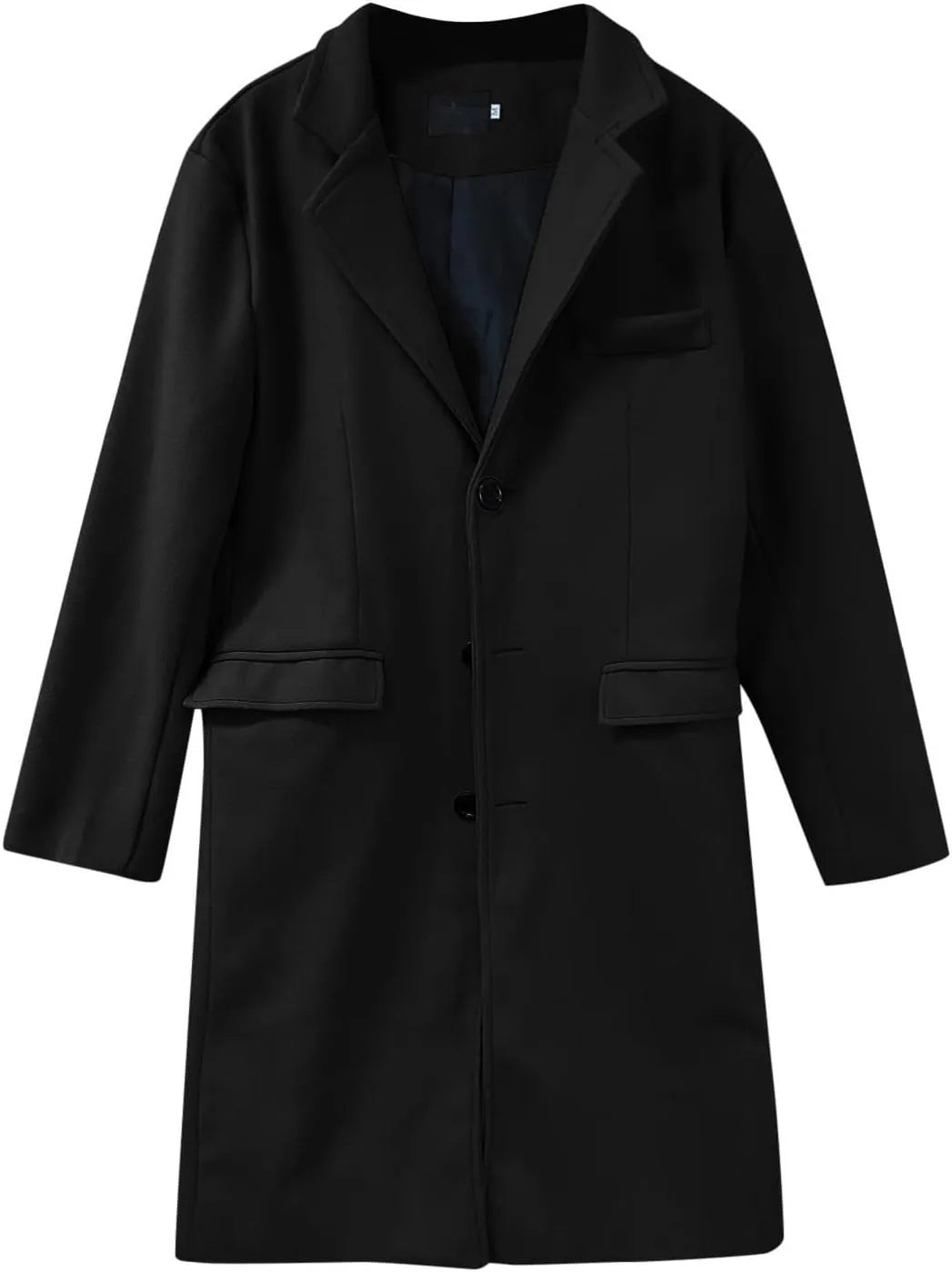 Men's Sweater Single Breasted Trench Coat Winter Oversized Warm Lapel Work Business Jacket Outerwear Sweater