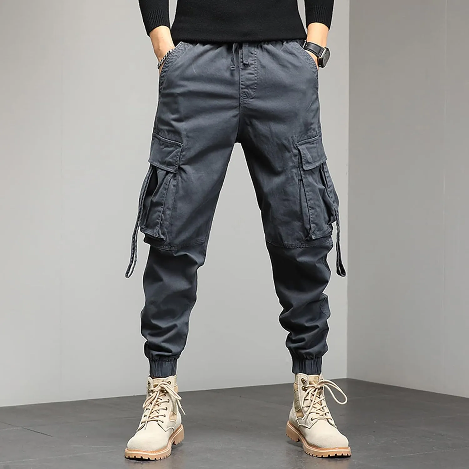 Mens Sweatpants with Pockets Big and Tall Casual Rope Loose Heavyweight Fit Cargo for Men Loose Sports Trousers Pants