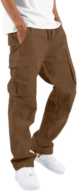 Mens Sweatpants with Pockets Big and Tall Joggers for Men Elastic Waist with Zipper Pockets Sweat Pants Men's Winter
