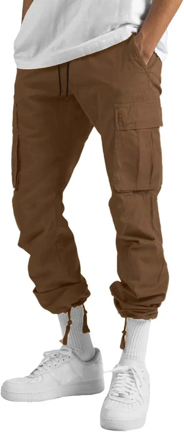 Mens Sweatpants with Pockets Big and Tall Joggers for Men Elastic Waist with Zipper Pockets Sweat Pants Men's Winter