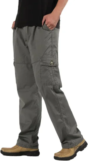 Mens Sweatpants with Pockets Big and Tall Men Casual Heavyweight Sweatpants Classic Fit Pockets Cargo Work Pants Wild