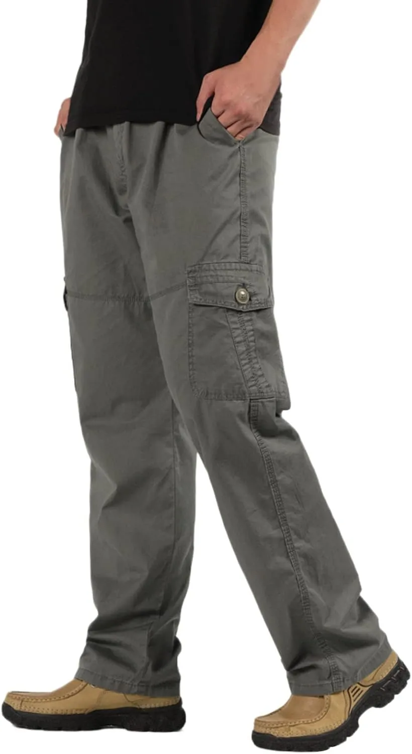 Mens Sweatpants with Pockets Big and Tall Men Casual Heavyweight Sweatpants Classic Fit Pockets Cargo Work Pants Wild