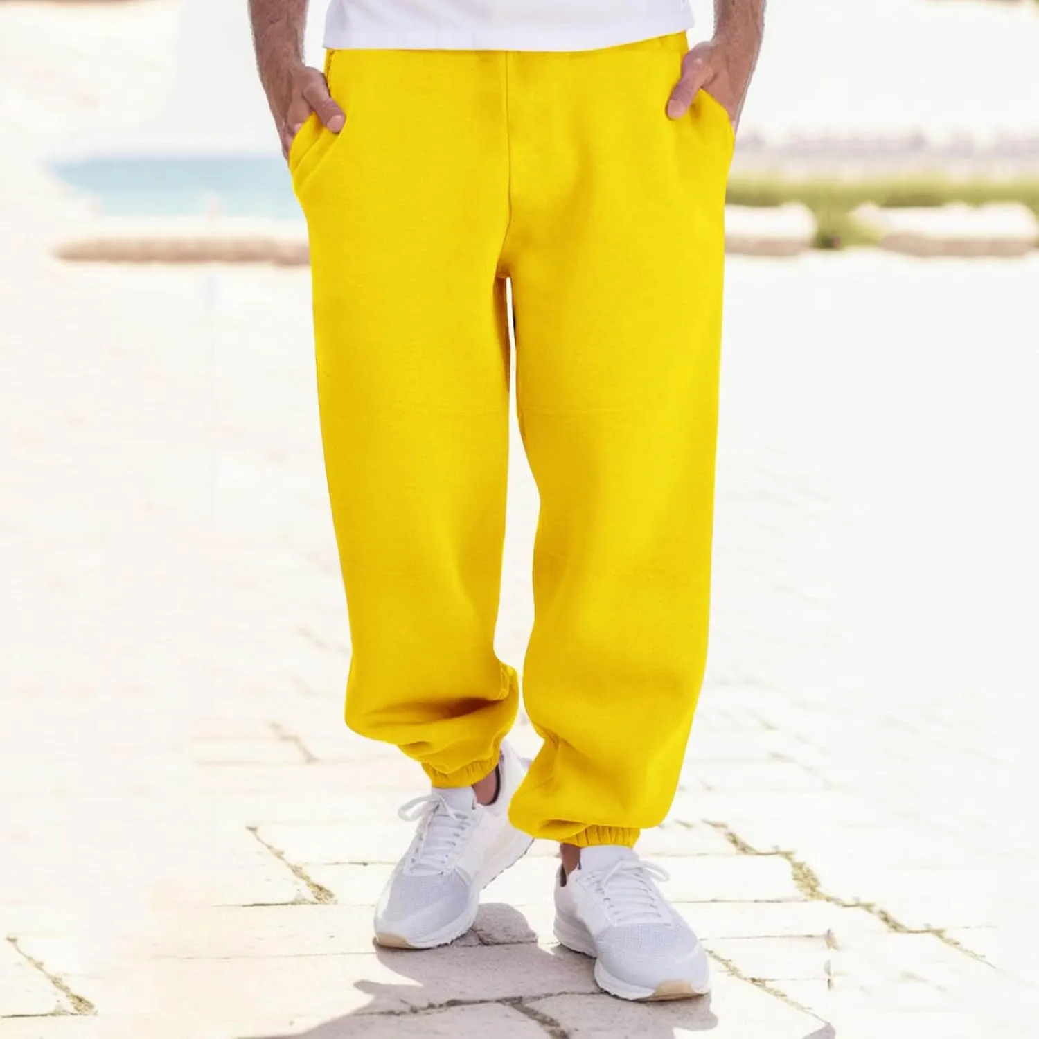 Mens Sweatpants with Pockets Big and Tall Pants Men's Heavyweight Cargo Fleece Sweatpants Stretch Elastic Waist Joggers