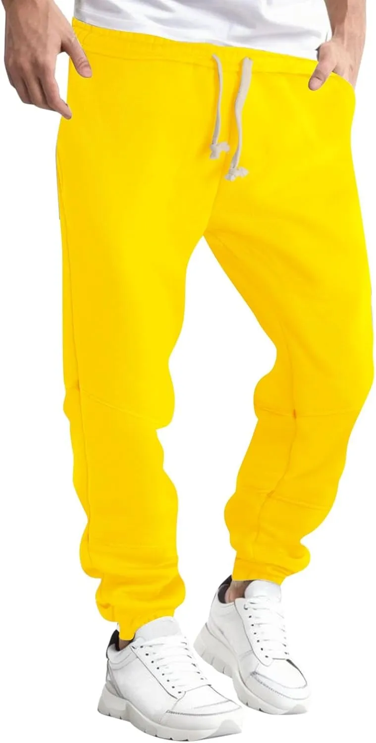 Mens Sweatpants with Pockets Big and Tall Pants Men's Heavyweight Cargo Fleece Sweatpants Stretch Elastic Waist Joggers