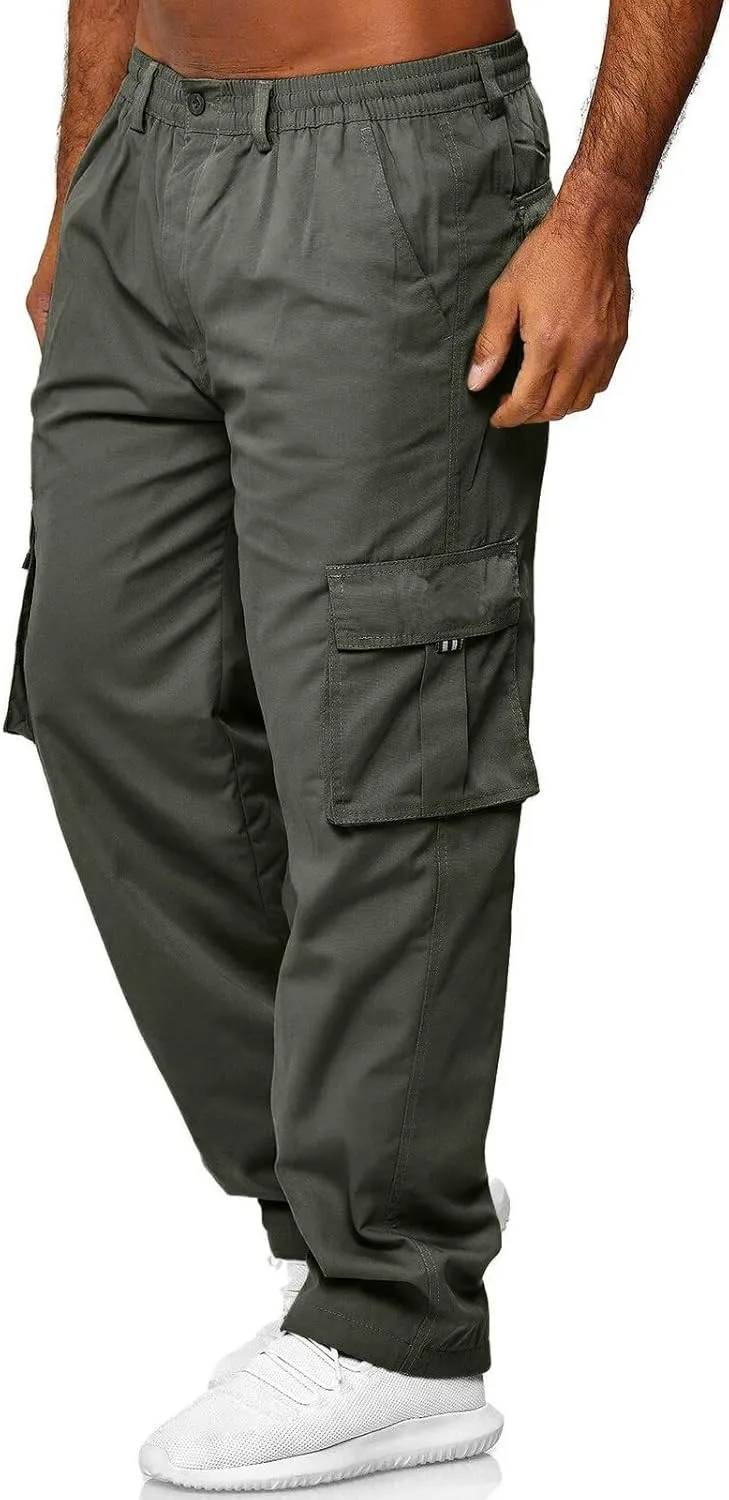 Mens Sweatpants with Pockets Big and Tall Pants Men's Tech Fleece Active Athletic Casual Open Bottom Cargo Sweatpants