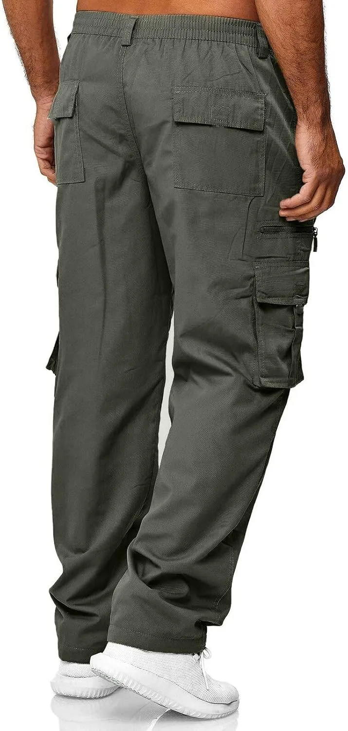 Mens Sweatpants with Pockets Big and Tall Pants Men's Tech Fleece Active Athletic Casual Open Bottom Cargo Sweatpants
