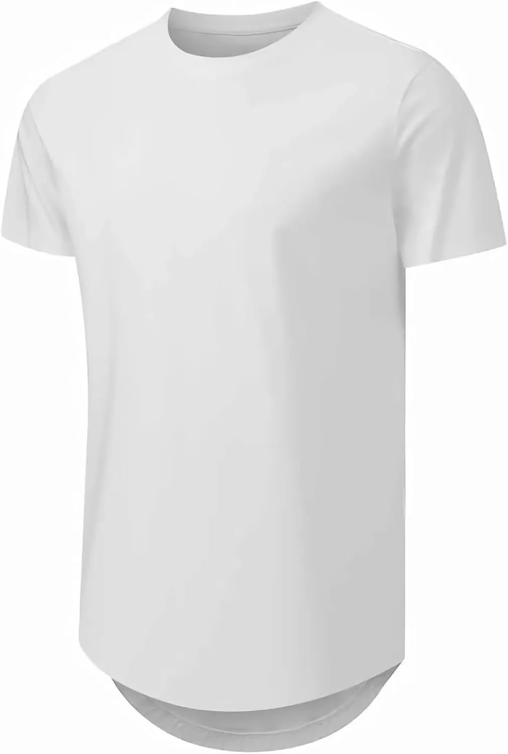 Mens T Shirts Casual Hipster Hip Hop Longline Crewneck Tee Shirts