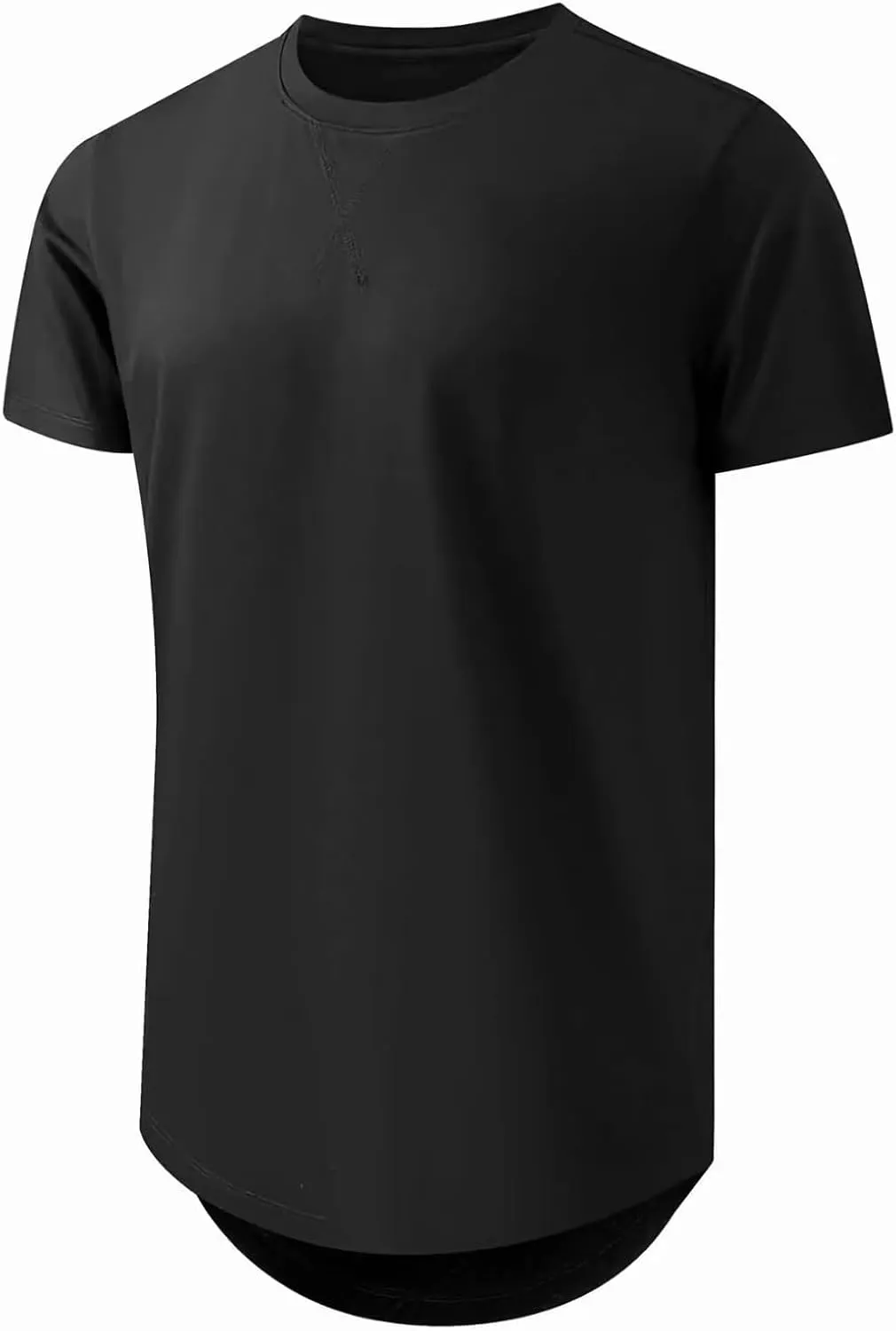 Mens T Shirts Casual Hipster Hip Hop Longline Crewneck Tee Shirts