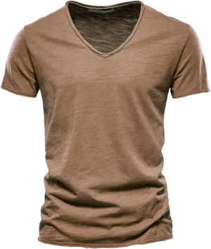 Mens T Shirts V Neck Short Sleeve Tops Summer Casual Cotton Tee Shirts Lightweight Soft Basic Athletic Shirts Trendy