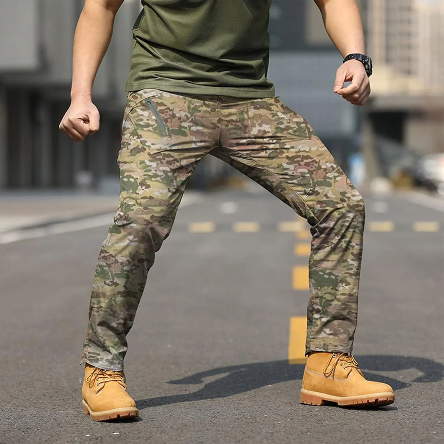 Men's Tactical Cargo Pants Water Lightweight Hiking Pants Outdoor Work Pants with Multi Pockets Men's Pants