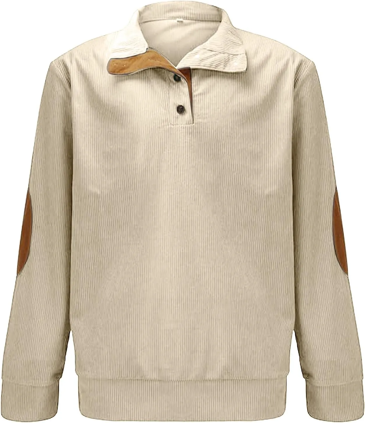 Mens V Neck Sweater Corduroy Shirt Lapel Collar Button Up Pullover Mock Neck Long Sleeve Sweaters Polo Sweatshirts