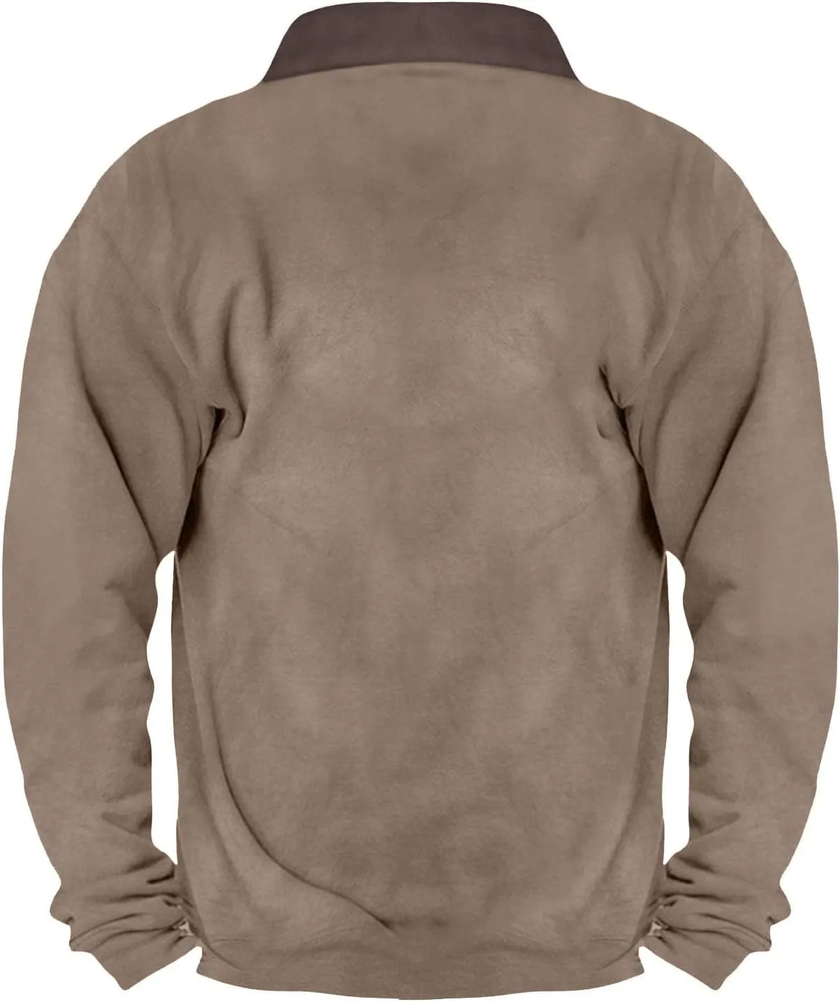 Men's Zip Collar Sweater Activewear Solid Vintage Jackets Long Sleeve Comfort Warm Sweatshirts with Elbow Patches